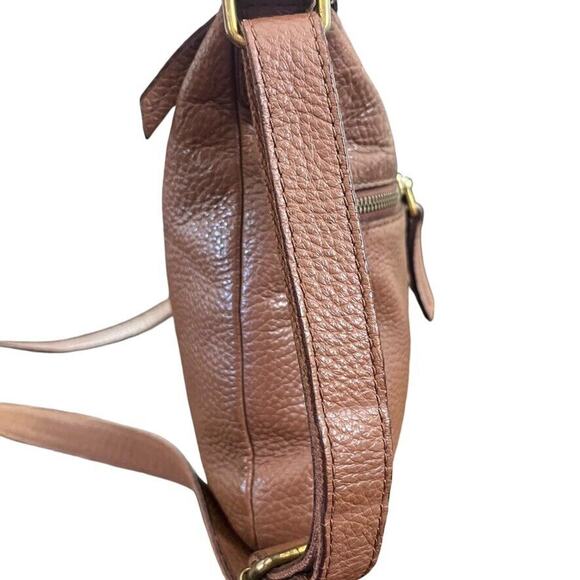 Fossil Elise Brown Pebble Leather Womens Crossbody Shoulder Bag Purse Handbag - Picture 10 of 16